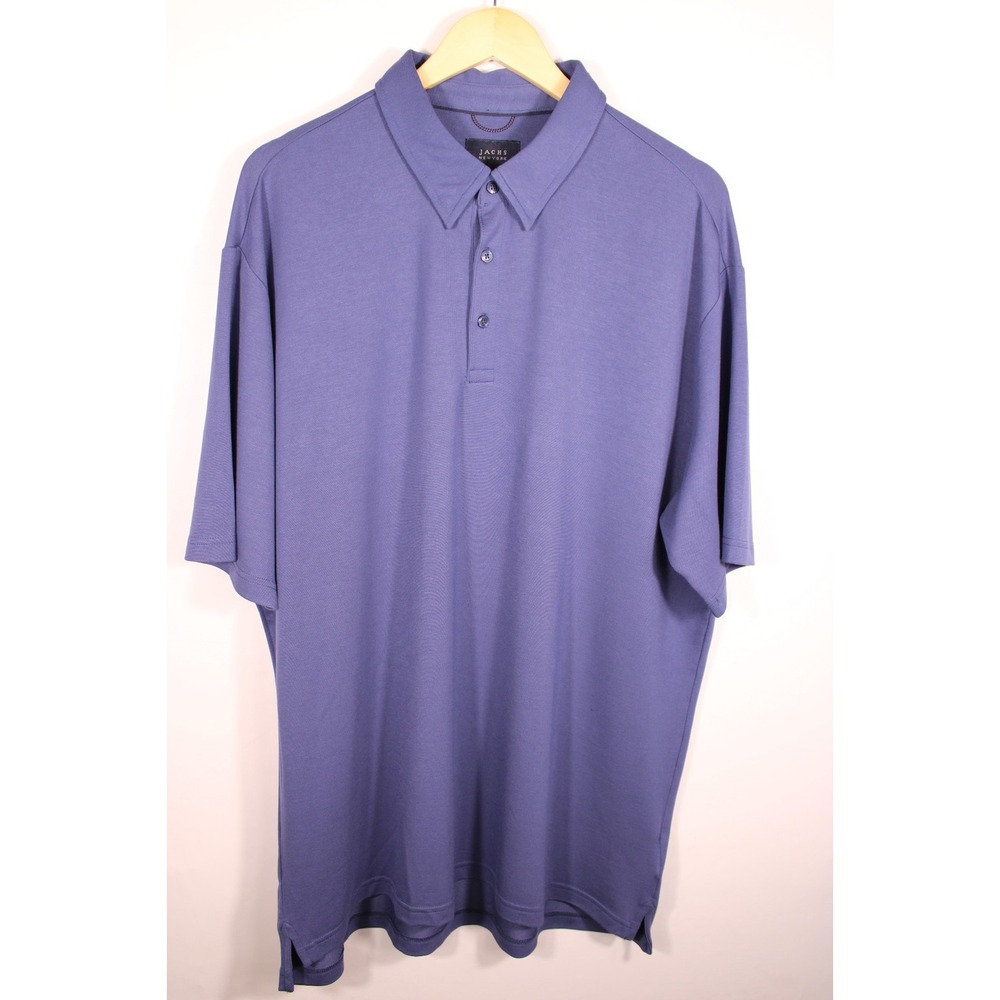Jachs New York Mens Polo Shirt XXL Blue NWT Stretch Blend Short Sleeve